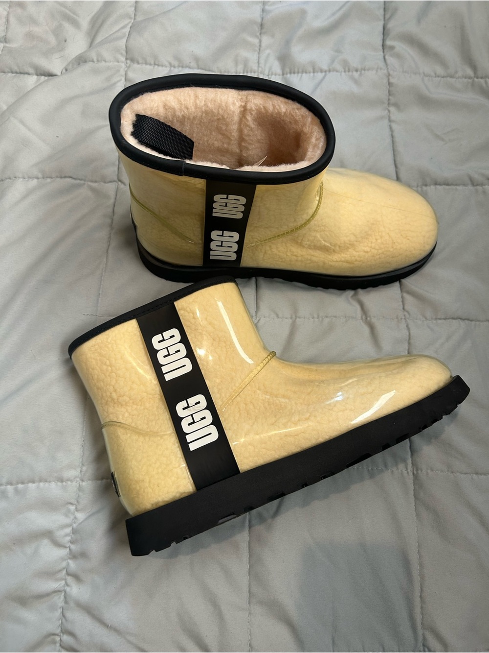UGG Shearling-Lined Short Rain Boots